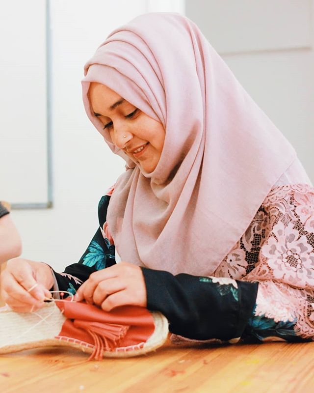 The incredibly talented @kanahaya_alam came down to our first workshop in our new studio space at the start of the month and took these beautiful shots of our shoemaking in action, featuring our new peep-toe tassel slides! You can grab yourself a pair of bespoke slides on our website, or sign up to our next shoemaking workshop (Saturday 7th July at Spitalfields City Farm!).